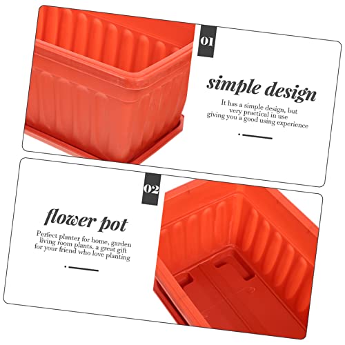 Yarnow 7Pcs Boxes Brackets Inches Tray Planter Outdoor Decoration Plant Deck Vegetables Window Saucers Resin Succulent Storage Porch Red Simple Pots Supplies Wall Patio Nursery #TOP5