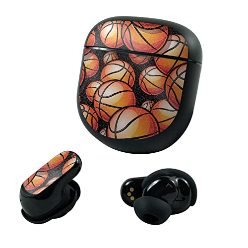 Image of MightySkins Glossy Glitter Skin Compatible with Bose QuietComfort Earbuds II (2022) - Basketball Life | Protective, Durable High-Gloss Glitter Finish | Easy to Apply and Change | Made in The USA