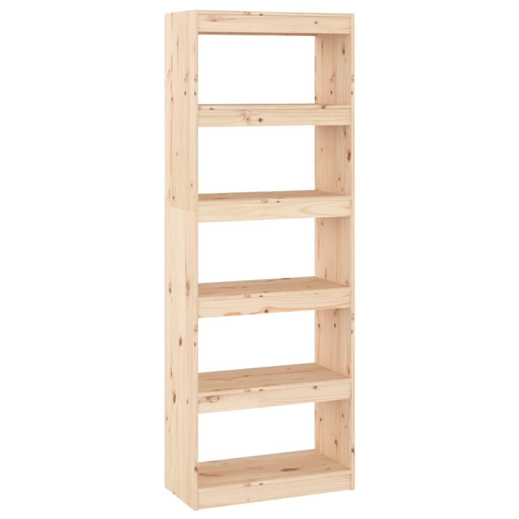 Générique Biblioteka 60x30x167,5 cm Lita sosna 5 przegródek | Wszechstronne półki, oddzielne elementy, przechowywanie książek i DVD, łatwe czyszczenie na mokro
