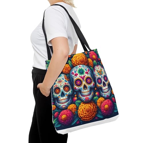Candy Skulls Tote Bag - Day of the Dead, Halloween, Sugar Skulls, Gothic Bag, Goth Fashion, Spooky Tote4