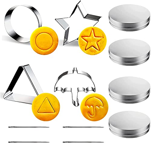 12pcs/set Squid Biscuits Sugar Pie, Squid Cookie Candy Mold and Storage Tin Can Candy Cookies Board Games Realistic Korean Movie Props Family Table Games Toy for Adult Kids