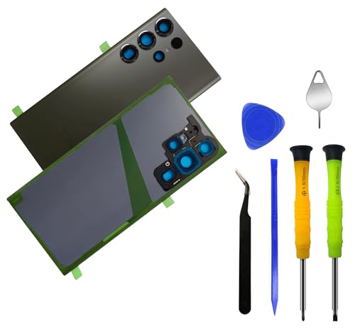 Eaglewireless Rear Back Panel,Back Glass Housing Cover Replacement for Samsung Galaxy S23 Ultra 5G All Carrier with Camera Lens Metal Frame and Adhesive Pre-Installed-Green