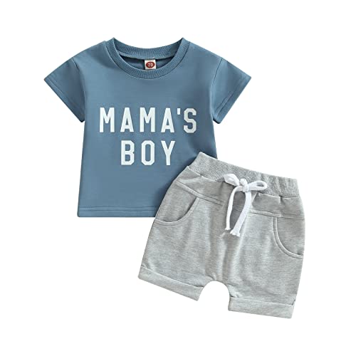 Image of Baby Boy Summer Clothes 6 12 18 24 Month 3T Toddler Boy Outfits Cute Letter Infant T Shirts + Shorts Clothing Set