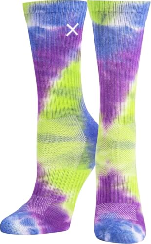 Image of Odd Sox - Basix Unisex Tie Dye Collection Crew Socks - Soft Cotton Blend, Breathable Cushioned Fit, Medium & Large Sizes