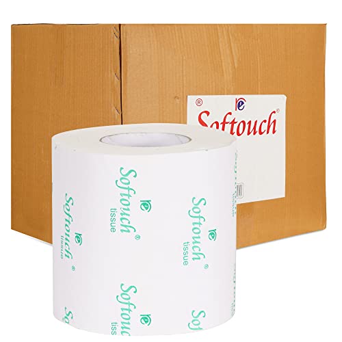 Image of Softouch 2 Ply Toilet Paper Tissue Roll | 145 Sheets Per Roll | 250 Rolls | Total 36,250 Sheets | Soft & Durable | Hypoallergenic | Safe for All Skin Types