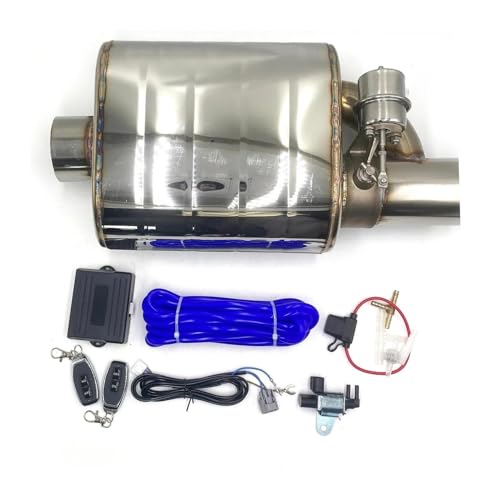 車用排気システム 真空バルブ コントロールパイプキット 可変サイレンサー ステンレス ユニバーサル 51 63 76mm リモート マフラーカッター(2.5 inch(63) LeftB)