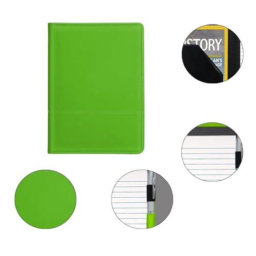 Image of Classic Padfolio /Junior Portfolio Folder Case, Business A5 Binder Organizer Notepad for Men Women, 5 x 8 Writing Pad Included, Green