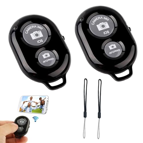Télécommande Bluetooth Selfie Sans Fil pour Smartphones - 2pcs Avec Dragonne, Déclencheur D'obturateur de Caméra