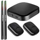 Air Drum Sticks Set, Electronic Drum Set, 3D Motion Sensing Drumstick with Clip-On Foot Pedals, 8 Sound Portable Practice Drum Kit Electric Drum Set for Home Party Kid Beginner (Dark black)