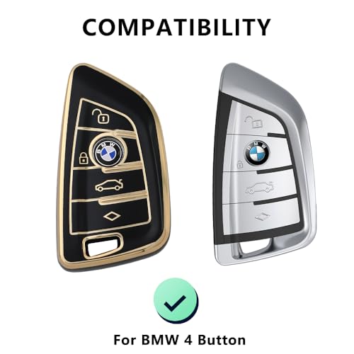 Image of Keyzone TPU car Key Cover Compatible for BMW X1, X3, X6, X5, 5 Series, 6 Series, 7 Series 4 Button smart Key (Type2)