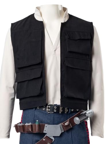 CosFantasy Mens Utility Cargo Vest Black Cosplay Vest Jackets Costume Multi Pockets...
