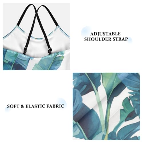 KLL Tropical Banana Leaf Girls 1-Piecing Swim Suit Beach Swimming Suits Adjustable Shoulder Strap Quick-Dry3