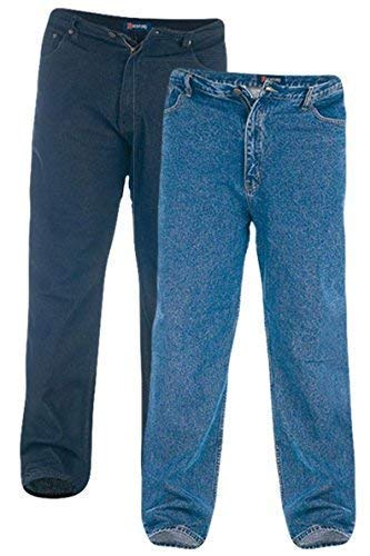 Duke Rockford rj920 Carlos Hombre Vaqueros Elásticos - Negro, 44 Pulgadas Cintura Normal Pierna - 44W 32L