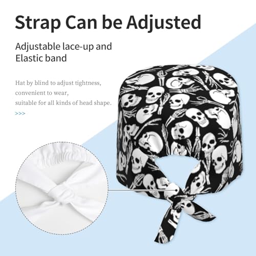 Image of Surgical Caps Men Women, Scrub Cap with Sweatband Adjustable