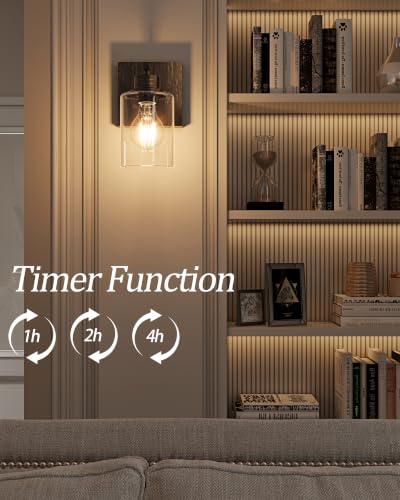 Image of Rayogale Wireless Battery Operated Wall Sconce Set of 2 with Remote Control | Retro Industrial Black Brass Dimmable Easy Install Rechargeable Wall Light with Timer for Living Room Bedroom Emergency 3000K