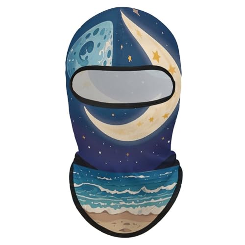 Balaclava para hombre y mujer, máscara para esquiar, máscara mágica con diseño de luna y astrología, cubreboca completo para ciclismo miniatura 7