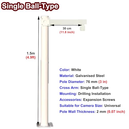 Support camera exterieur poteau long mat de securite a fixation sol - 7