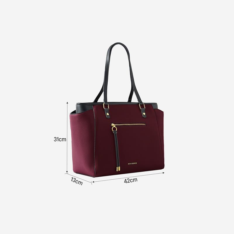 Image of Accessorize London Women's Serene Work Tote Bag | Elegant Office Bag | Stylish Shoulder Purse | Gift for Women