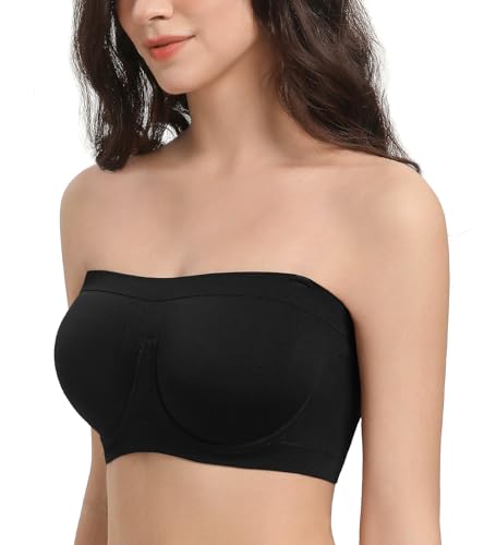 Image of Lemorosy Women's Invisible Seamless Non-Padded Underwire Bandeau Multiway T-Shirt Bra