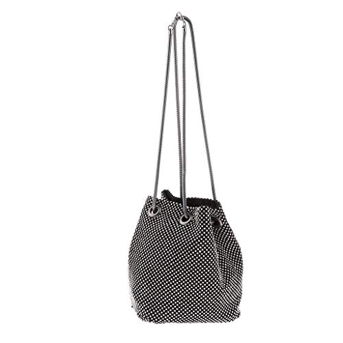 yotijar 2x Feminino Deluxe Diamante Bolsa Balde Bolsa de Noite Portátil Bolsa Clutch Bolsa