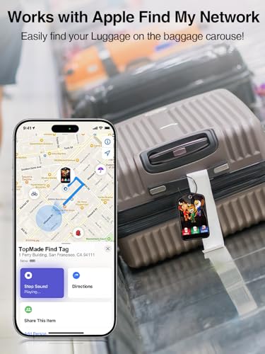 Image of TopMade Luggage Tags, Works with Apple Find My, Smart Suitcase Tag Tracker
