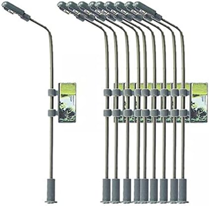 2X 10x Model Train LED Miniature Street Lamps HO TT N Scale 1:100 1:150 1:200 Garden Landscape Warm White s Stainless Steel DIY Mini Fairy Garden Decorations Set of 10