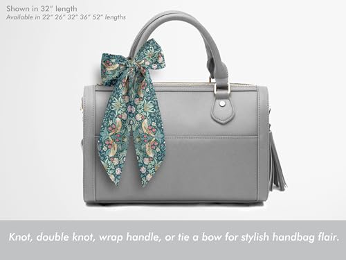 Liberty London Scarf -Choose Length - "Strawberry Thief" Green William Morris Skinny Scarf Tie Headband, Handbag/Purse flair - Silky Tana Lawn Cotton - Choose Length3