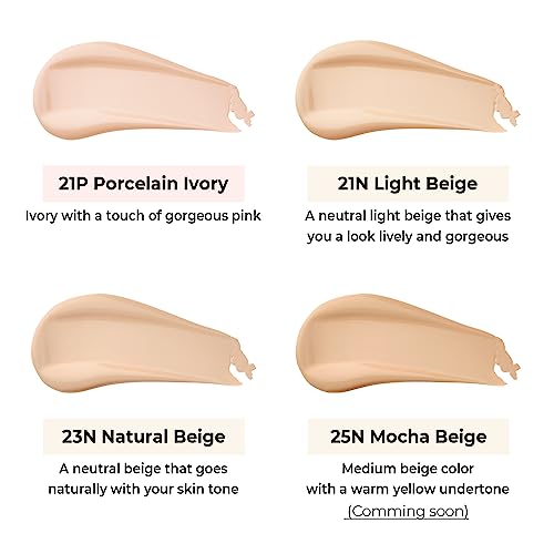Lovb Lovb Cushion Foundation Makeup For Natural Looking Glow | Long-Lasting Buildable Coverage With Puff For Easy Application | Lightweight And Moisturizing Korean Cushion Makeup | Refill Not Included, 0.42 Oz (21N Light Beige) #TOP5