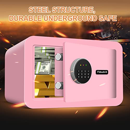 0.5 Cu Ft Fireproof Small Safe Box For Money, Digital Home Security Safe With Programmable Keypad And Removable Shelf, Money Safe For Firearm Medicine Money Documents Valuables (Pink) #TOP6