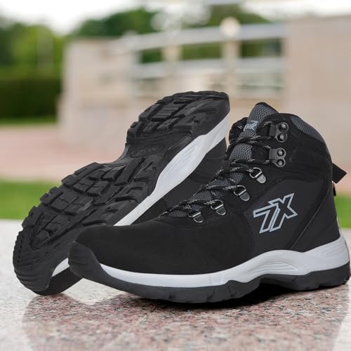 Image of Liberty Leap7x Platinum-E Men Sports High Ankle Trekking Shoes - Black & Brown | Comfortable and Durable | Suitable for Walking, Running, Outdoor and Hiking Footwear for Man | Cushioned Footbed