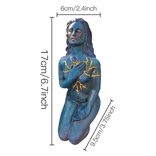 Escultura Diosa del Amor Propio 6.7in Azul Resina miniatura 2