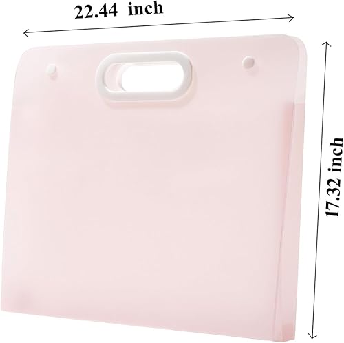 Miniatura 8 de Portafolio de arte de plástico, gran cartera de arte con asas, carpeta impermeable para obras de arte, estuche de almacenamiento para dibujo,