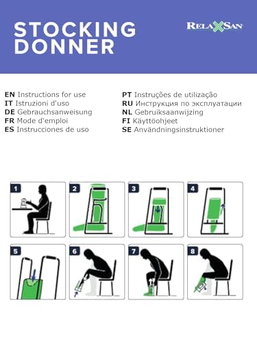 Relaxsan Stocking Donner for L to 3XL Compression Stockings | Compression Sock Aid & Stocking Threader | Easy Wear Tool for Compression Stockings | Durable & User-Friendly Design