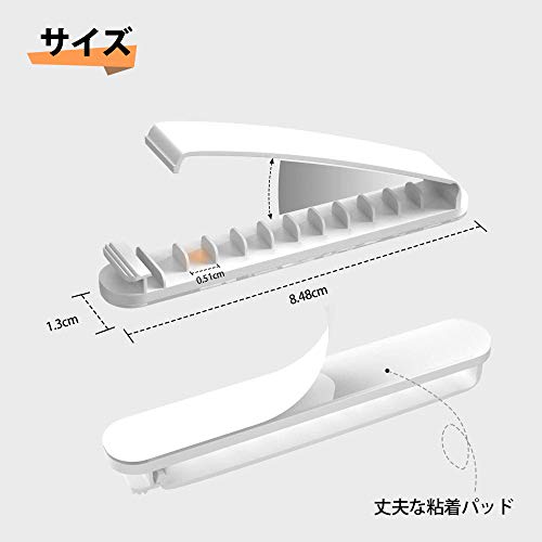 PZOZ 3個入り ケーブルホルダー PC製 ケーブルクリップ 11穴 の商品画像 2