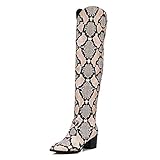  SheSole Damen Over-Knee Stiefel Sexy Stiefel Schlange Drucken Lange Boots mit Blockabsatz Mode-Schlange-36 EU