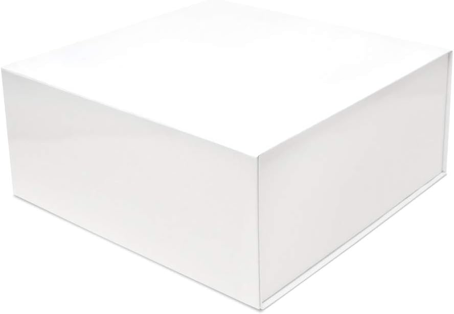 Prime Line Packaging 14x14x6 15 Pack White Gift Boxes with Lids, Magnetic Storage Box for Gifts, Square Gift Boxes for Bridesmaid Proposal, Bulk White 14x14x6 Inch