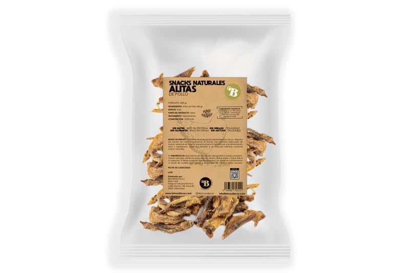 BIMORDISCOS Alitas de Pollo para Perros y Gatos | Snacks para Perros | Naturales, Sin Aditivos ni Conservantes | Premios para Perros | Ideal para Mascotas de Todos los Tamaños (500g)