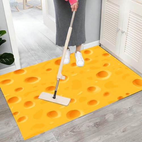 Tapis de Sol Décoratif Fromage Vintage Lavable de l'Eau 60x90 cm - 7