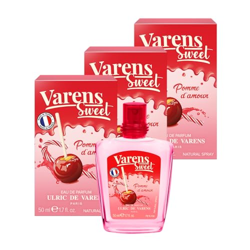 ULRIC DE VARENS Varens Sweet Pomme D'Amour Eau de Parfum – Gourmand, fruchtig, Apfel – Damenduft – Zerstäuber – Made in France – 3 x 50 ml