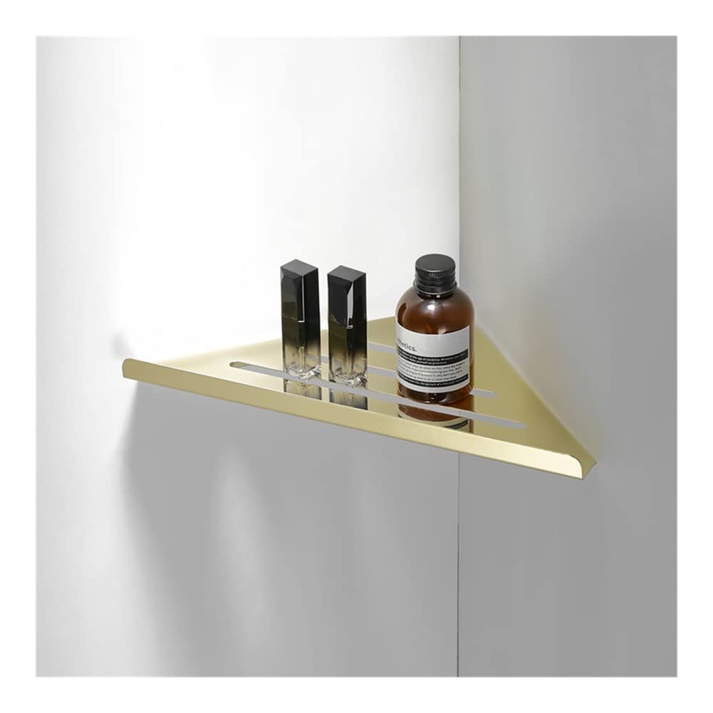 Corner Shower Caddy Brushed Gold Bathroom Shelf Stainless Steel Storage Rack Shampoo Soap Cosmetic Corner Wall Mounted Shelf