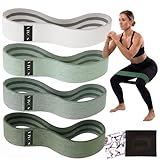 Soma Cintas Elasticas Musculacion - Gomas Elasticas Musculacion de Tela Resistente [4 Niveles de Resistencia], Bandas Elasticas Musculacion para Fuerza/Pilates/Yoga. Incluye Bolsa + Guía de Ejercicios
