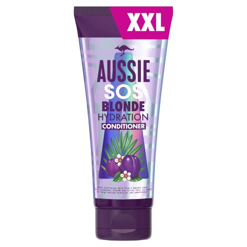 Aussie SOS Blonde Hydration Après-shampoing Vegan, Pour Cheveux Blonds et Argentés 340 ml