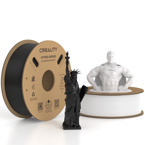 Creality 3D Printer Filament, Hyper PLA 1.75mm, 2KG Black & White, 30-600mm/s High Speed, 2 Pack 1kg Spool, Dimensional 
