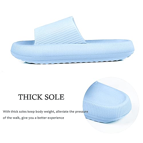 MoneRffi Women's Pink Cloud Slides - Casual Open Toe Slip On Slippers with Faux Fur Outer and Plastic Material2