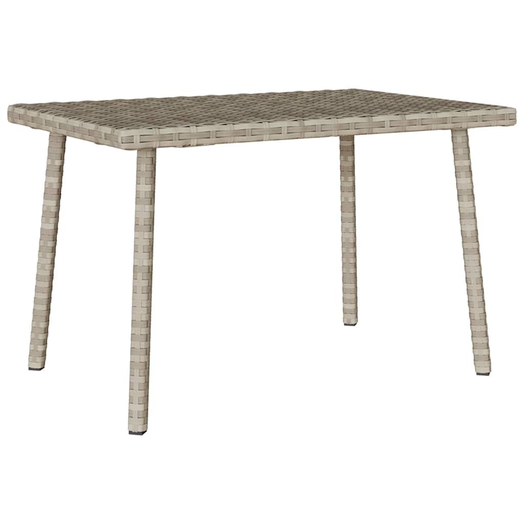 Stoły ogrodowe na zewnątrz - stolik kawowy ogrodowy prostokątny jasnoszary 60x40x37 cm Poly rattan
