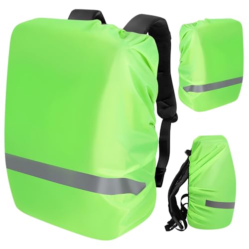 Anneome Cubierta De Lluvia De Mochila De 3pcs Escudo De Lluvia Impermeable Visibilidad Visibilidad Mochila Reflectante Cubierta Protectora para Paquetes De 18-30 L