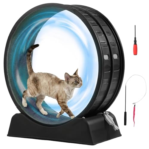 LEADZM Roue d'exercice pour Chat 80cm - Roue pour Chat pour 15 kg et Moins Chats - Connecteur de Rail en Plastique, résistant aux Rayures, Stable et...