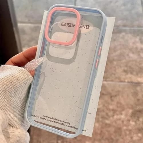 Coque acrylique iPhone 15 bleu transparent antichoc pour protection de smartphone