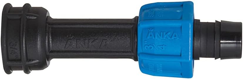 Watts AFA34 ANKA Series High Pressure Poly-Pipe Female NPT Adapter, 3/4" x 3/4" Black Fitting w/Blue Tapered Nut Seal, High Grade Glass Fiber Reinforced Nylon, Agriculture & Irrigation