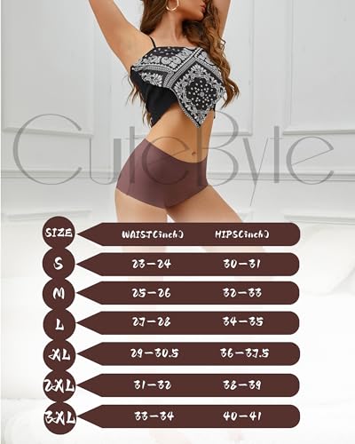 Image of CUTE BYTE Womens Seamless Boy Shorts Underwear Soft Stretch No Show Boxer Shorts Briefs Panties for Ladies 4 Packs